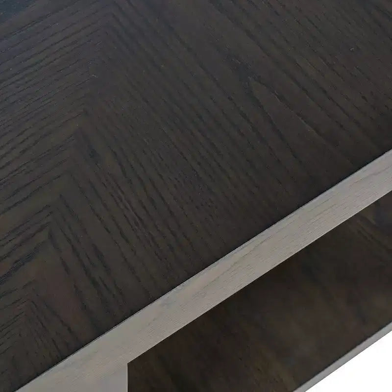 Tavolino quadrato moderno contemporaneo da 61 cm con ripiano aperto – Gambe in legno di gomma