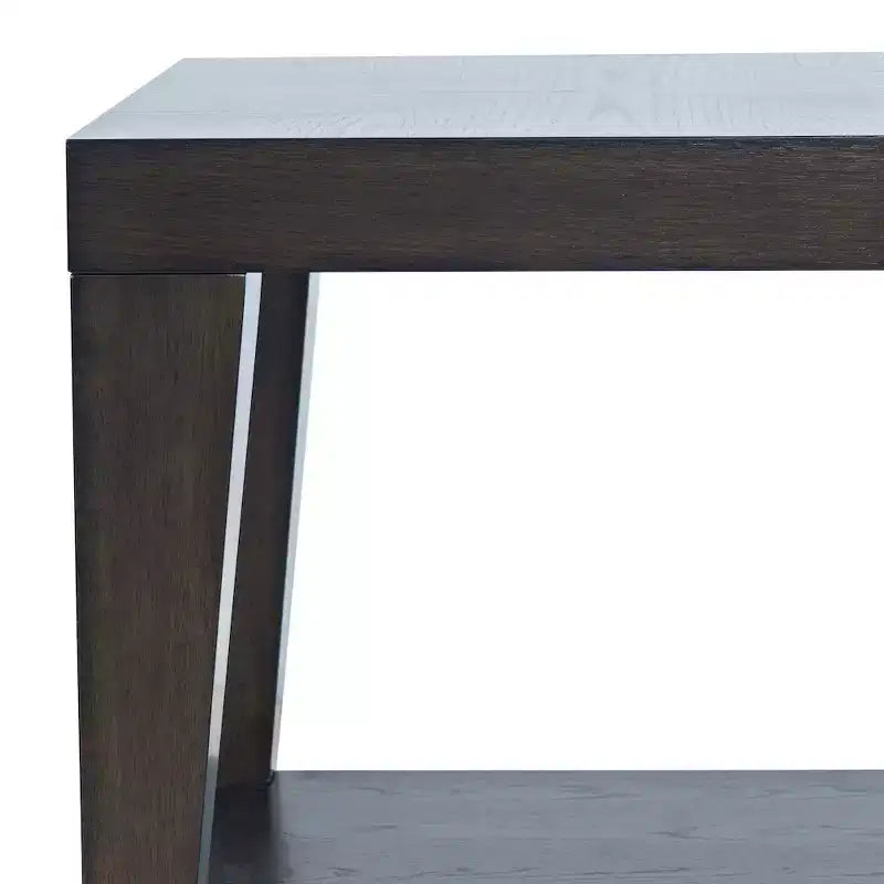 Tavolino quadrato moderno contemporaneo da 61 cm con ripiano aperto – Gambe in legno di gomma