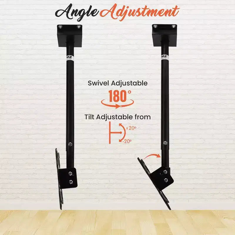 Supporto universale per TV da soffitto inclinabile, orientabile e regolabile in altezza, per TV da 23" a 42"