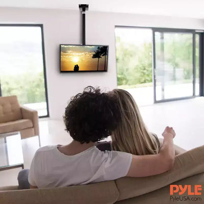 Supporto universale per TV da soffitto inclinabile, orientabile e regolabile in altezza, per TV da 23" a 42"