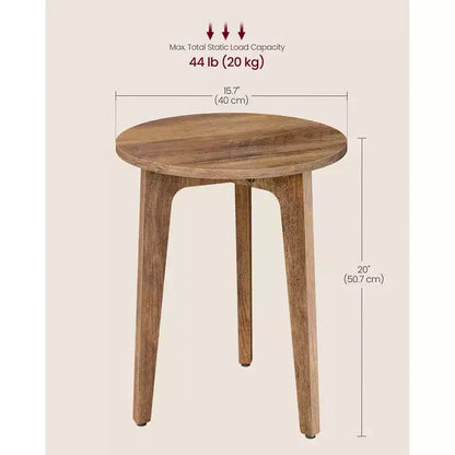 Comodino rotondo compatto, tavolino laterale piccolo, stile moderno di metà secolo, per spazi ristretti