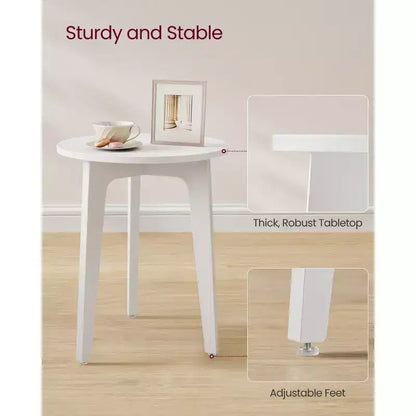 Comodino rotondo compatto, tavolino laterale piccolo, stile moderno di metà secolo, per spazi ristretti