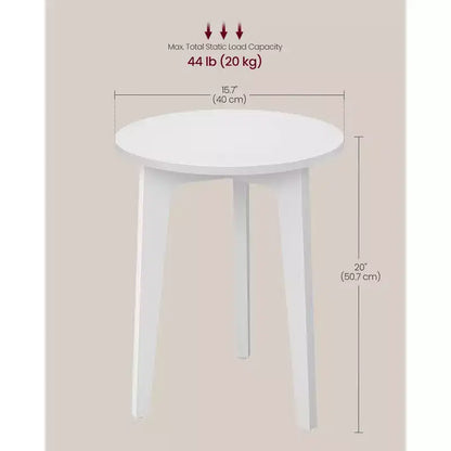 Comodino rotondo compatto, tavolino laterale piccolo, stile moderno di metà secolo, per spazi ristretti