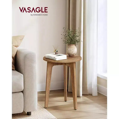 Comodino rotondo compatto, tavolino laterale piccolo, stile moderno di metà secolo, per spazi ristretti
