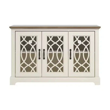 Credenza con ante decorative traforate – 116,1 cm L x 39,9 cm P x 74,4 cm H
