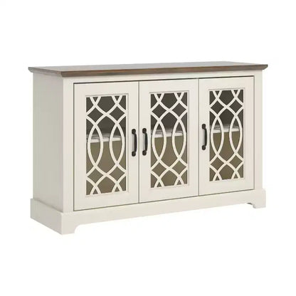 Credenza con ante decorative traforate – 116,1 cm L x 39,9 cm P x 74,4 cm H