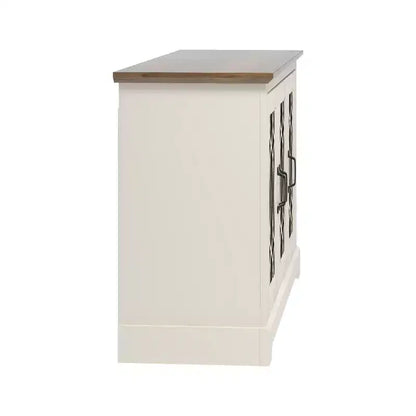 Credenza con ante decorative traforate – 116,1 cm L x 39,9 cm P x 74,4 cm H