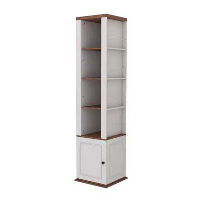 AndMakers Antique White Wood 15.74 in. Pantry Cabinet with 7 Shelves