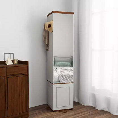 Dispensa in Legno Bianco Anticato con 7 Ripiani – 40 cm