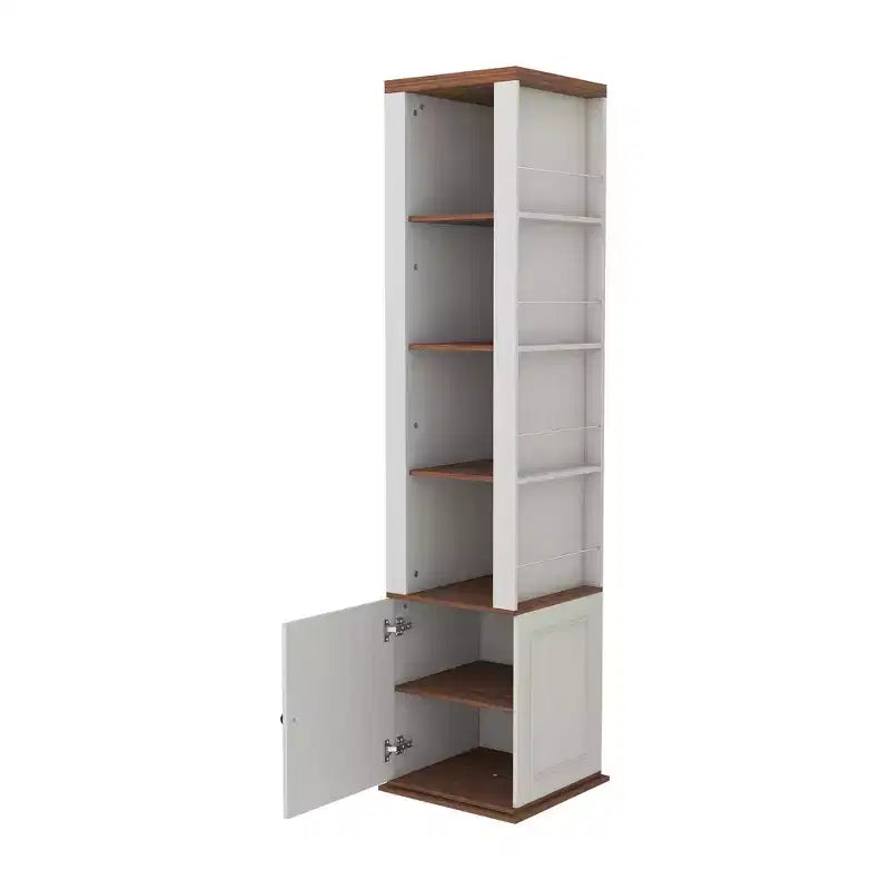 Dispensa in Legno Bianco Anticato con 7 Ripiani – 40 cm