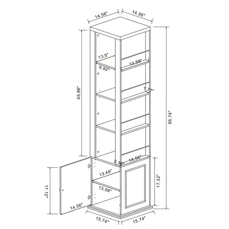 Dispensa in Legno Bianco Anticato con 7 Ripiani – 40 cm
