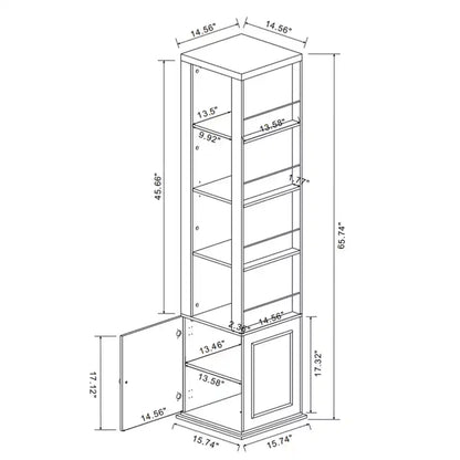 Dispensa in Legno Bianco Anticato con 7 Ripiani – 40 cm