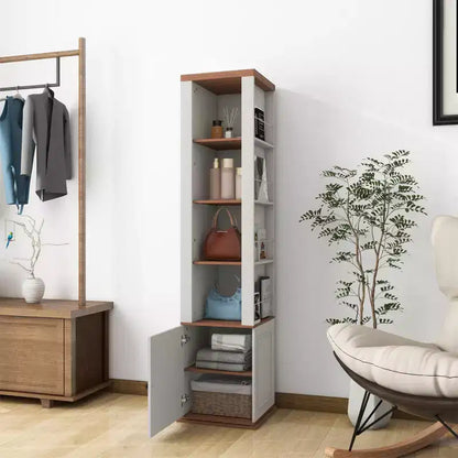 Dispensa in Legno Bianco Anticato con 7 Ripiani – 40 cm