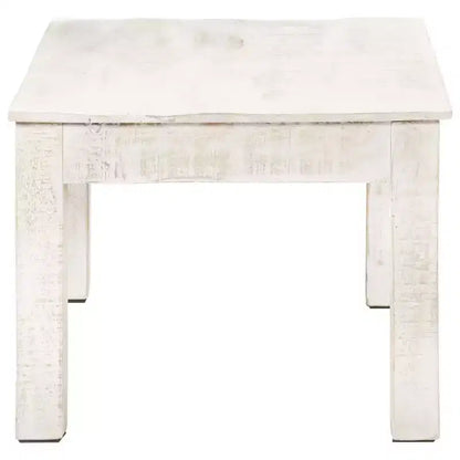 Tavolino da caffè in legno massello di mango – Finitura rustica sbiancata 110x60x45 cm