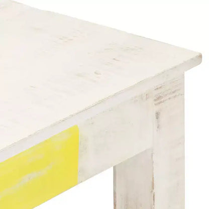 Tavolino da caffè in legno massello di mango – Finitura rustica sbiancata 110x60x45 cm