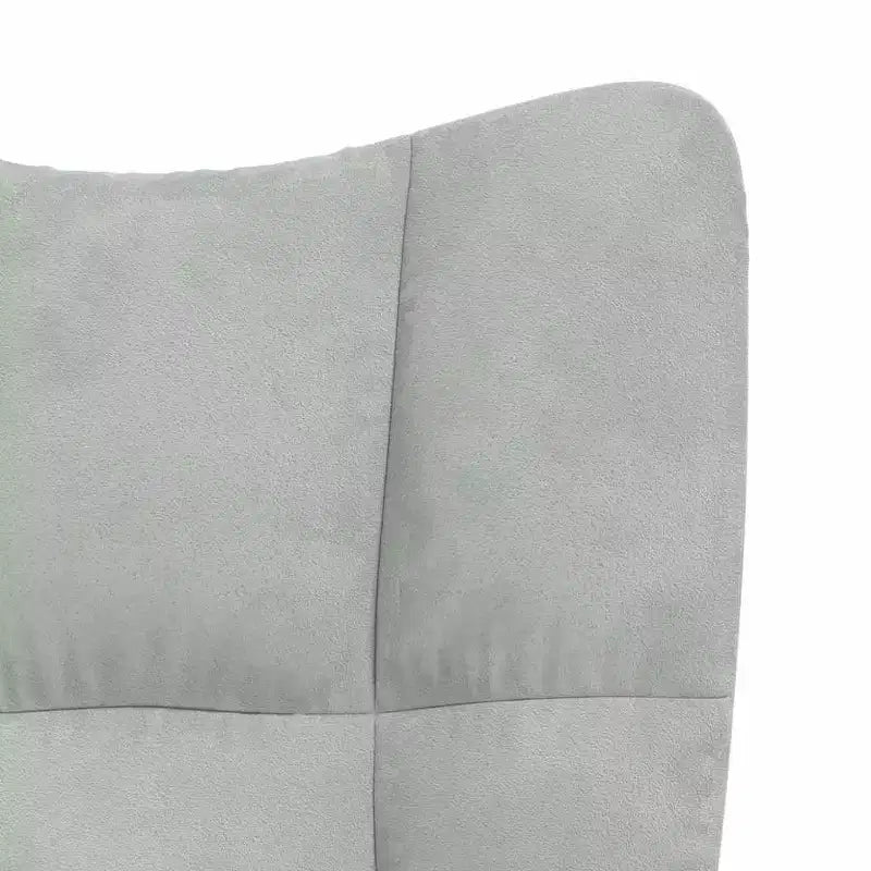 Sedia a dondolo in velluto Accent con seduta imbottita – Grigio chiaro