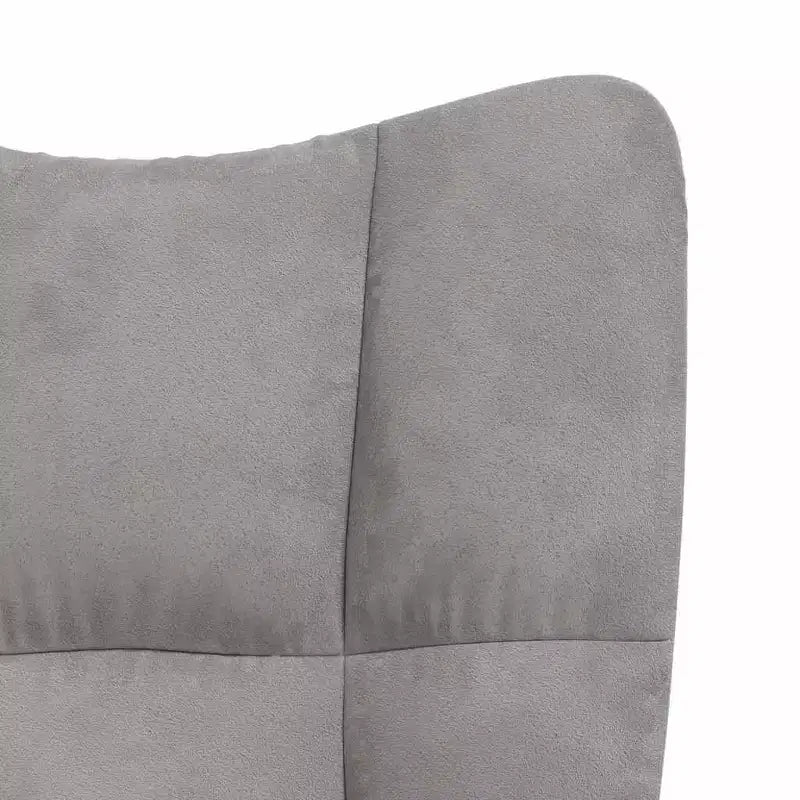 Sedia a dondolo in velluto Accent con seduta imbottita – Grigio chiaro