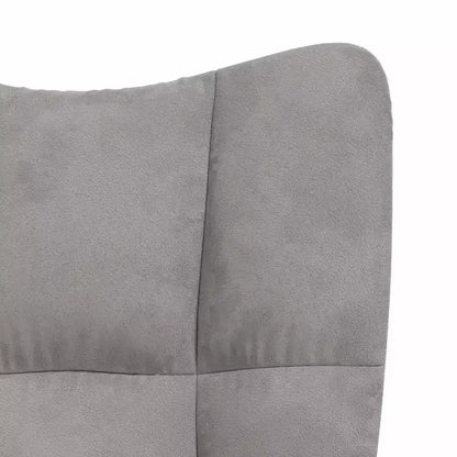 Sedia a dondolo in velluto Accent con seduta imbottita – Grigio chiaro