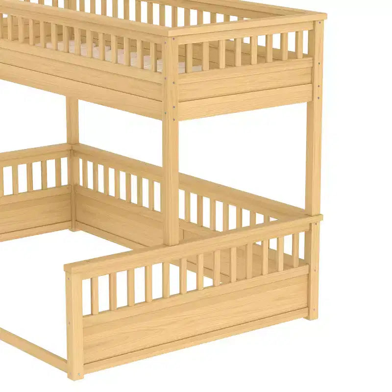 Letto a castello Twin XL / Full XL su Queen con scaletta, sponde di protezione e design separabile