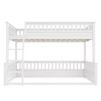 Letto a castello Twin XL / Full XL su Queen con scaletta, sponde di protezione e design separabile