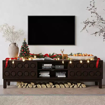 Mobile TV per la TV con 4 cassetti, gestione cavi, per TV fino a 75" – Marrone scuro