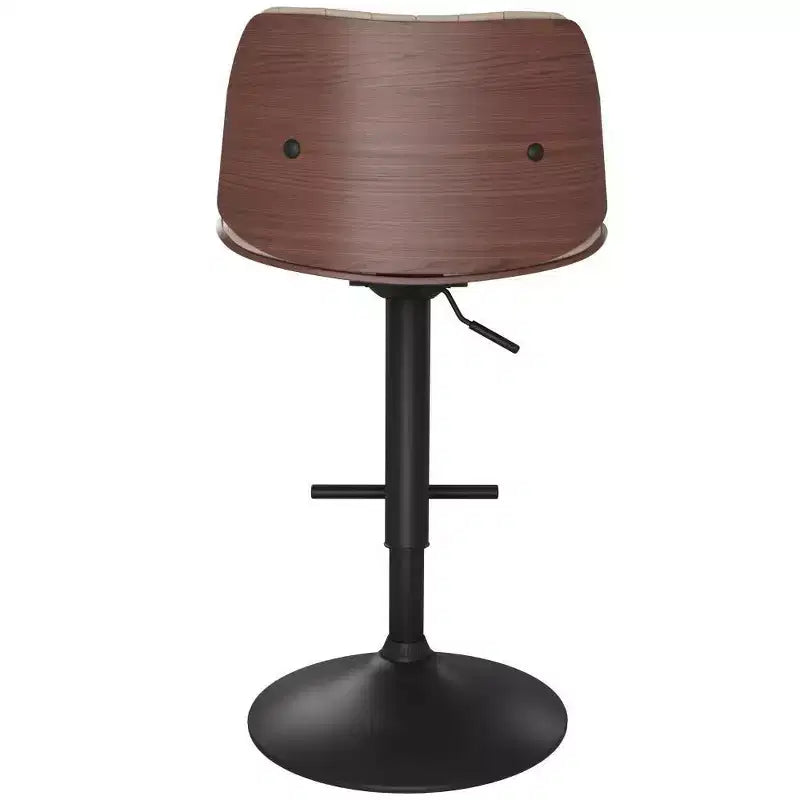 Sgabello da bar girevole regolabile – Mid-Century Modern, sollevamento idraulico, similpelle vegana color crema