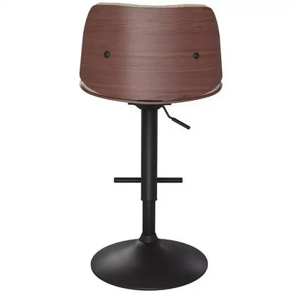 Sgabello da bar girevole regolabile – Mid-Century Modern, sollevamento idraulico, similpelle vegana color crema