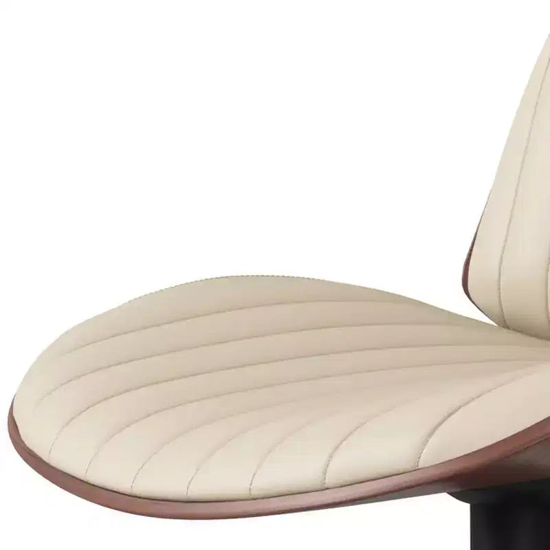 Sgabello da bar girevole regolabile – Mid-Century Modern, sollevamento idraulico, similpelle vegana color crema