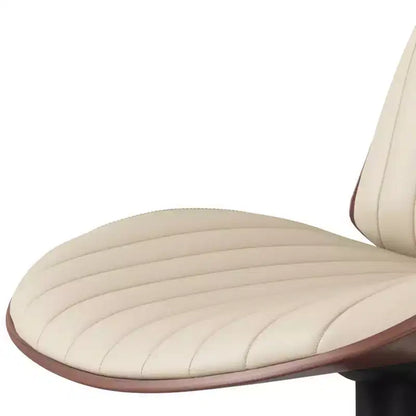 Sgabello da bar girevole regolabile – Mid-Century Modern, sollevamento idraulico, similpelle vegana color crema