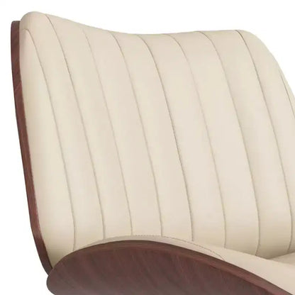 Sgabello da bar girevole regolabile – Mid-Century Modern, sollevamento idraulico, similpelle vegana color crema