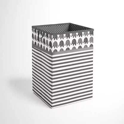 Bacati - Elephants White/Gray Collapsible Laundry Hamper